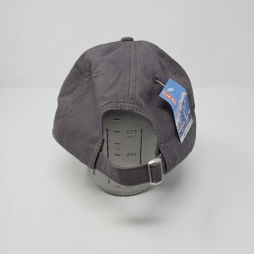 NWT KENWORTH GREY STRIPE COTTON PATCH ADJUSTABLE BASEBALL HAT WOMAN OS TRUCKER